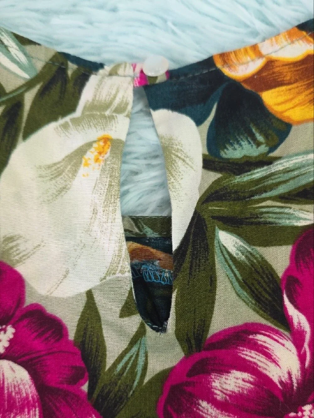 My‎ Michelle Tropical Floral Maxi Dress in Green w/Pink & Yellow Accents No tags